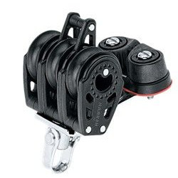 HARKEN - BOZZELLO 29 MM TRIPLO CON STROZZATORE E ARRICAVO TRIPLE BLOCK WITH CAM CLEAT AND BECKET - CARBO