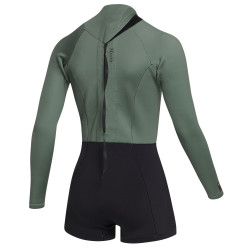 MYSTIC - MUTINO SHORTY DONNA 3/2 LUNAR MANICA LUNGA DARK OLIVE