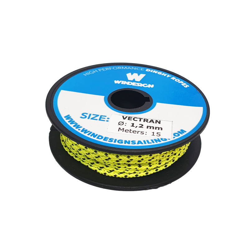 OPTIPARTS - 1.2 mm Vectran line mini reel 15 m, fluor yellow